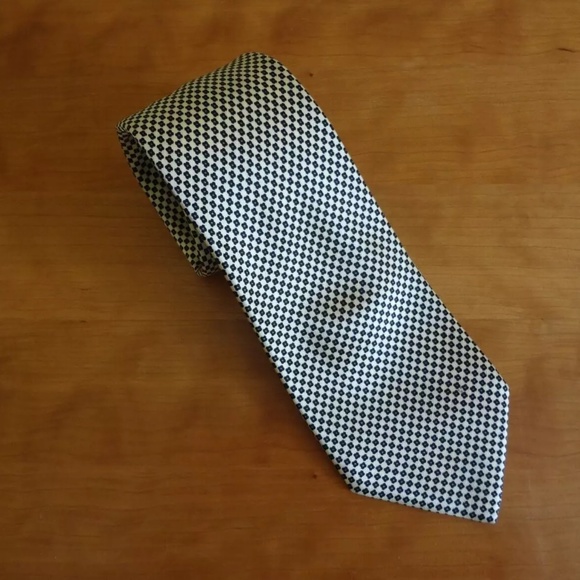 Men's Stefano Ricci Gold w/Black Micro-Geometric Print Luxurious Silk Necktie